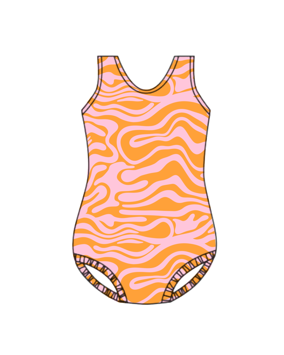 Orange Wavy - Sleeveless