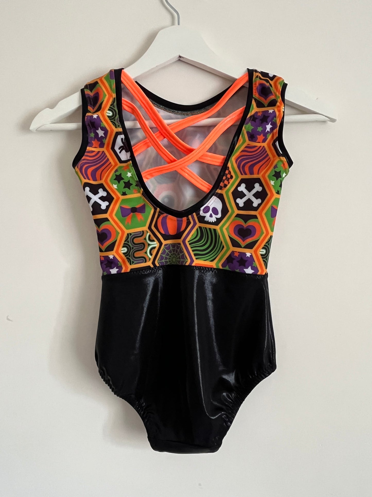 SIZE 9 Halloween Hexagons- SLEEVELESS DOUBLE CROSS BACK