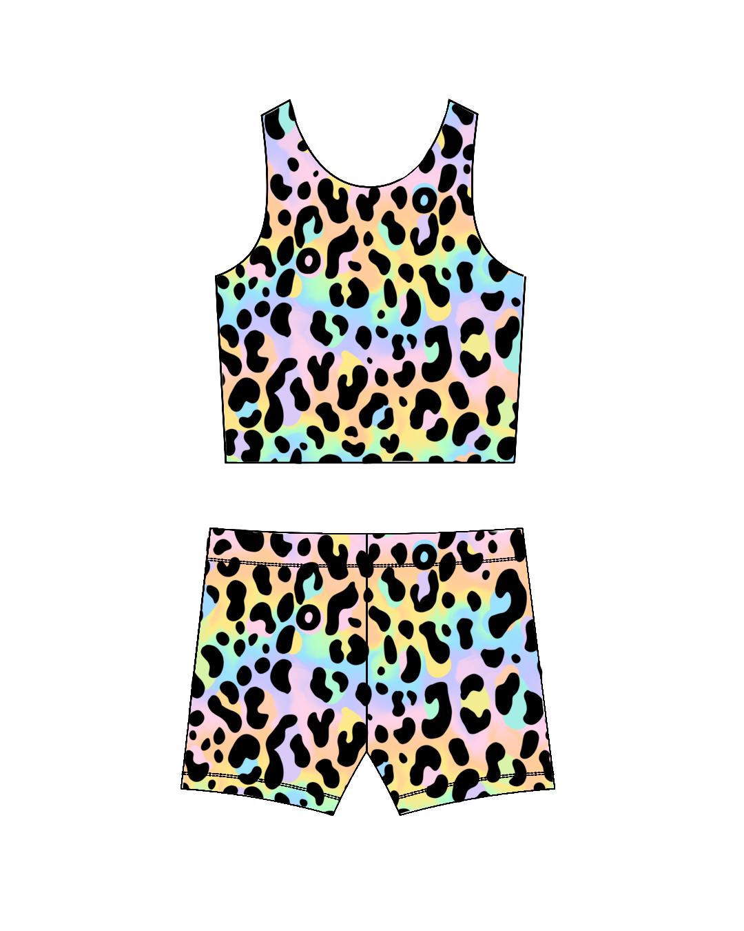 Rainbow Leopard- Crop Set