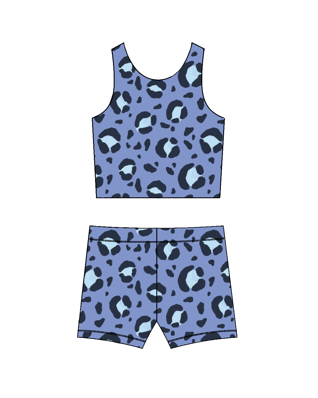 Cornflower Leopard-Crop Set