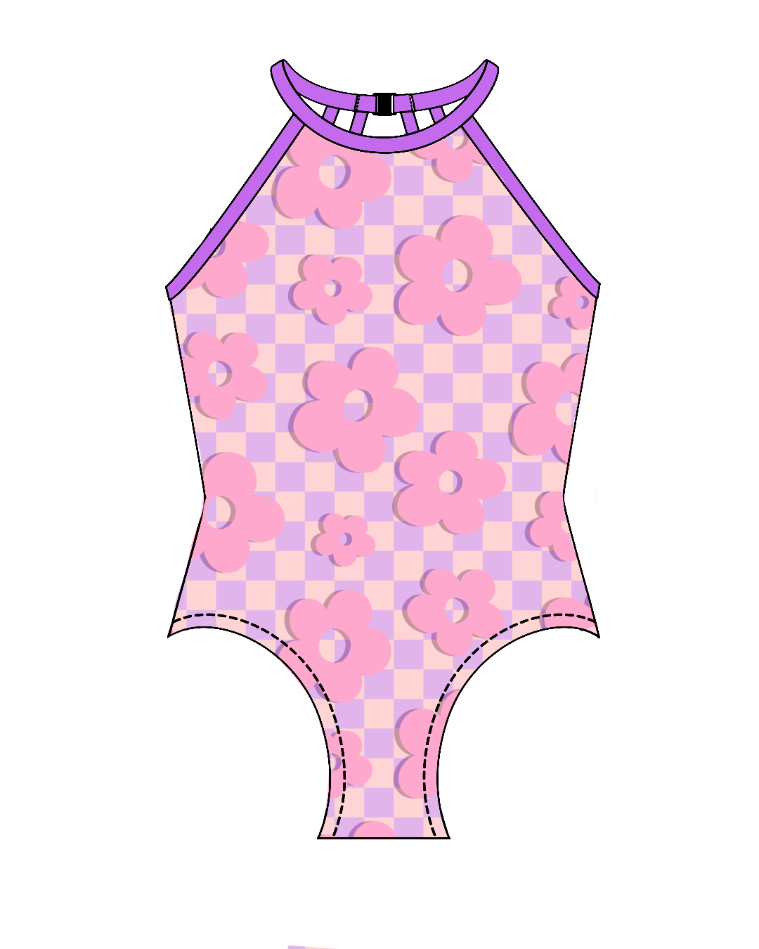 Retro Flowers Pink- Halter