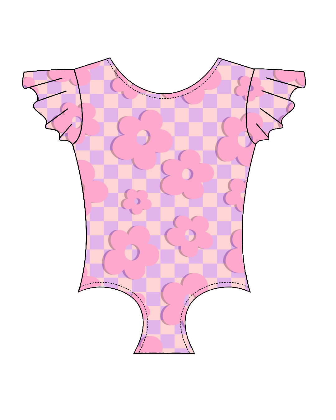 Retro Flowers Pink- Flutter Sleeve