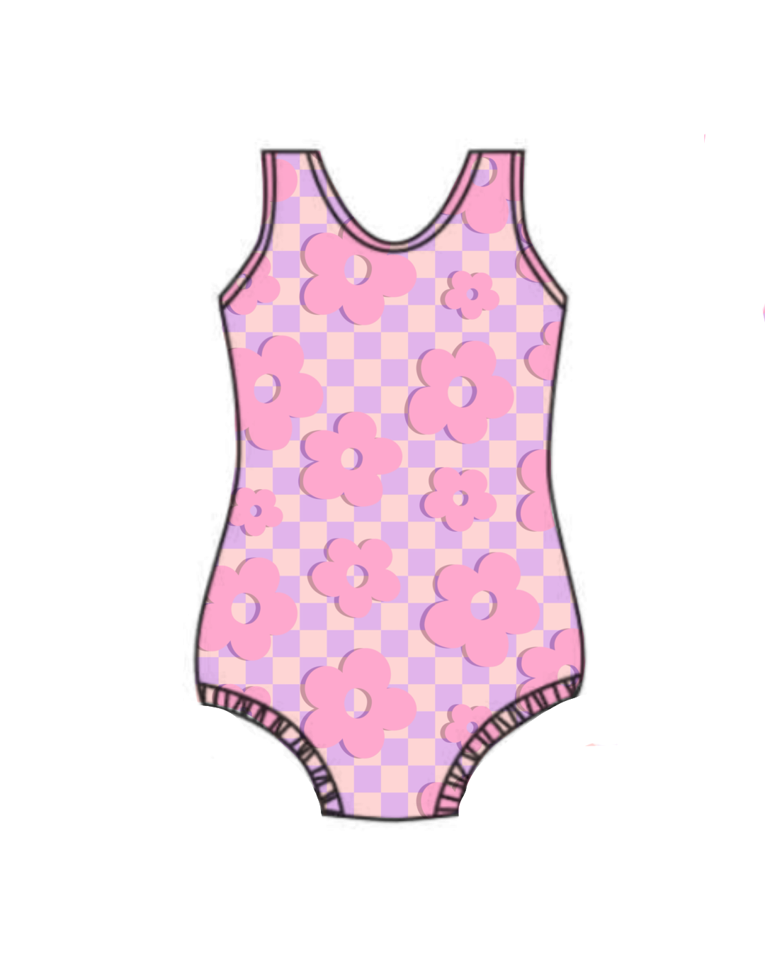 Retro Flowers Pink -Sleeveless