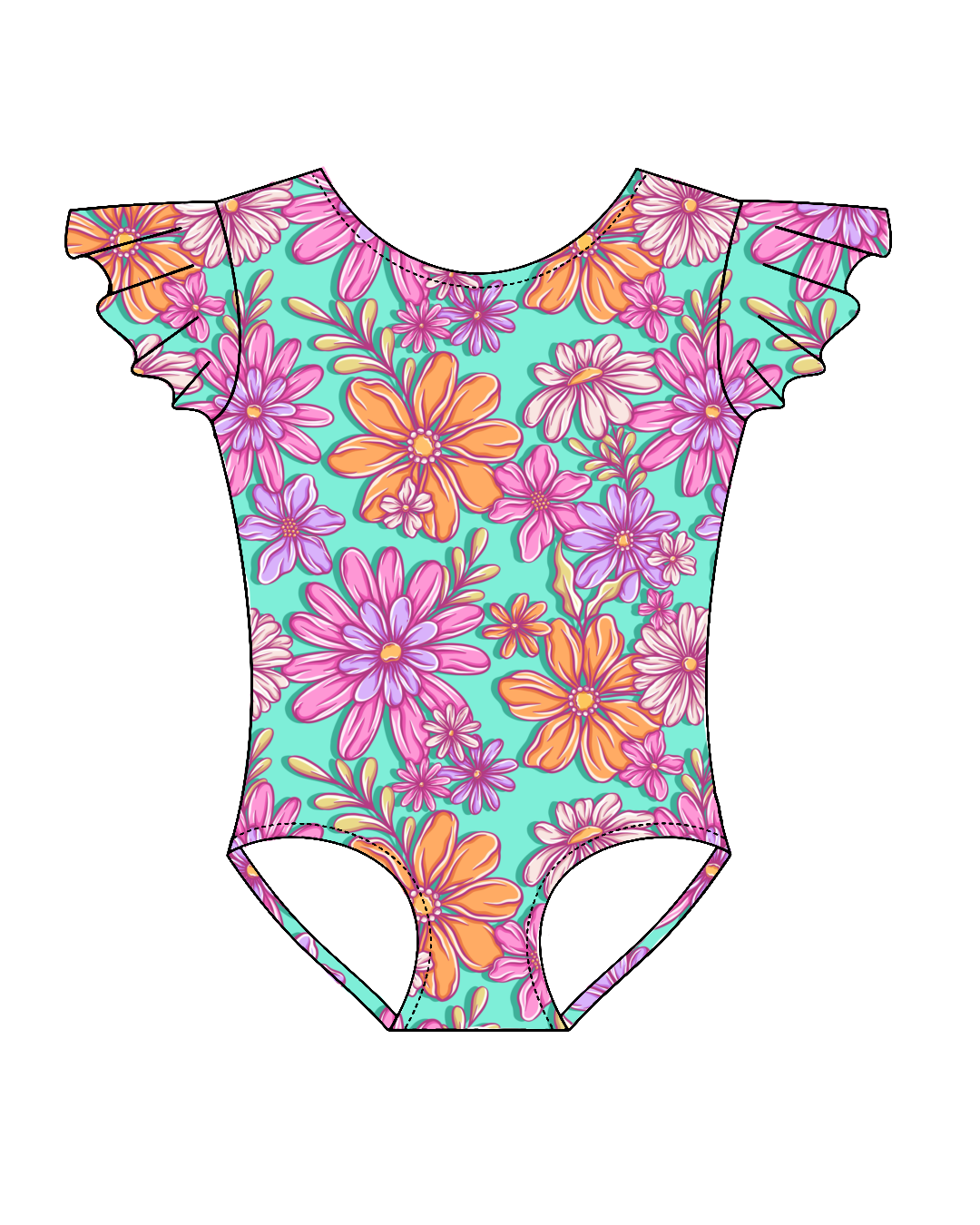 Summer Floral- Flutter Sleeve