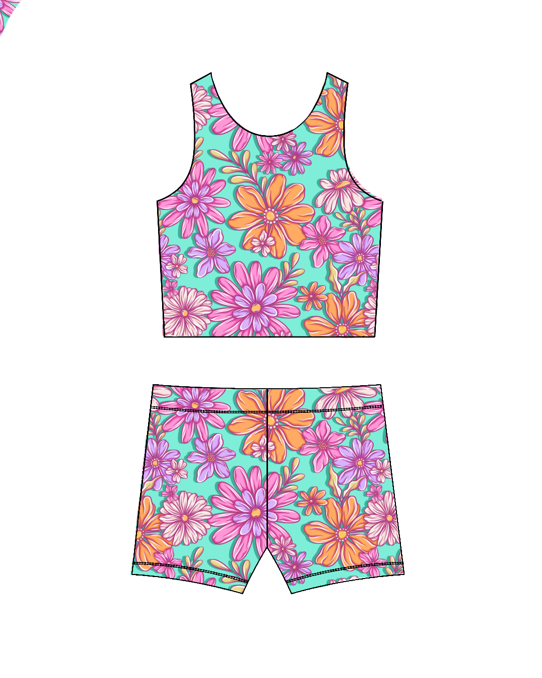 Summer Floral-Crop Set