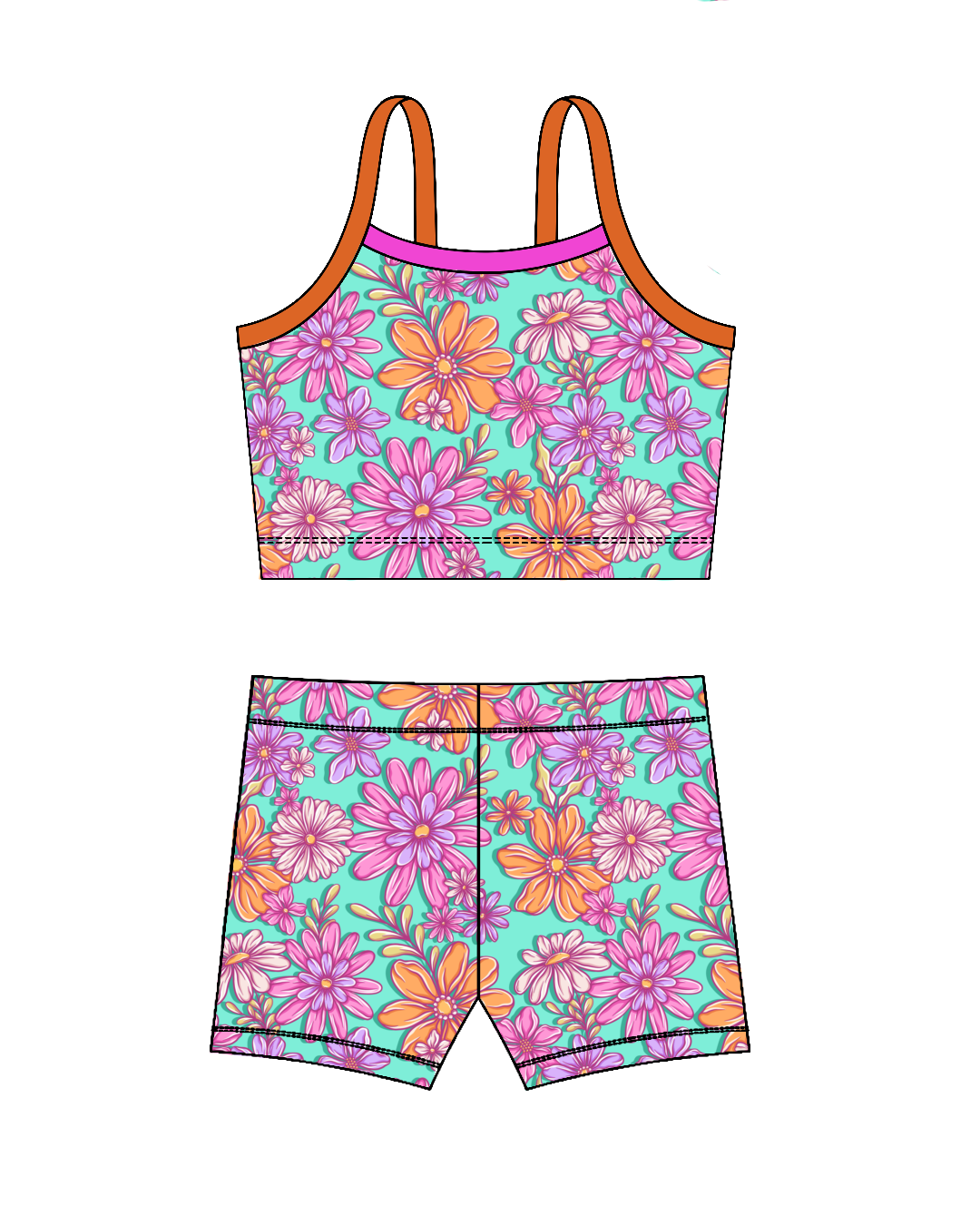 Summer Floral-Crop Set