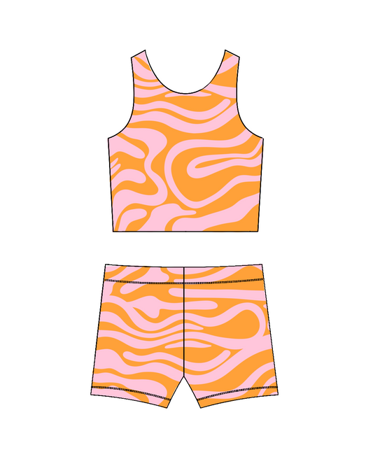 Orange Wavy -Crop Set