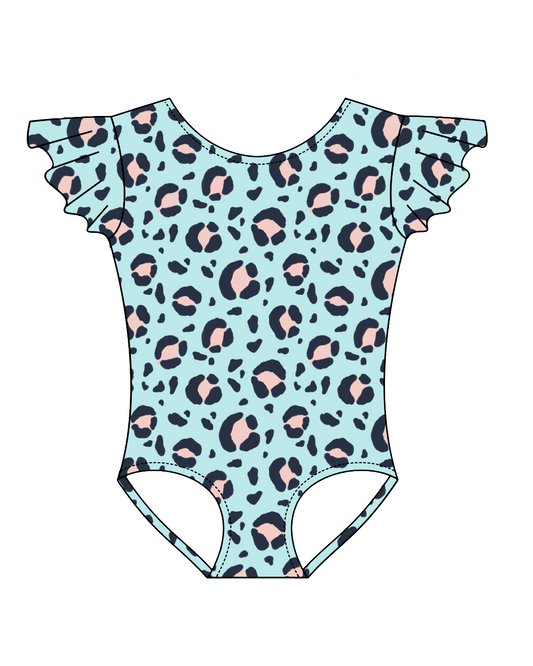 Sherbet Leopard- Flutter Sleeve
