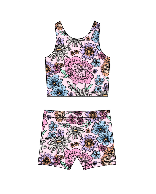 Vintage Floral -Crop Set