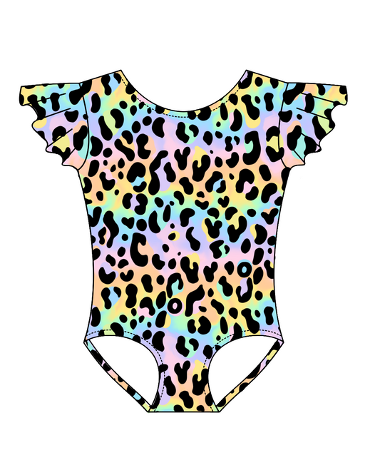 Rainbow Leopard- Flutter Sleeve
