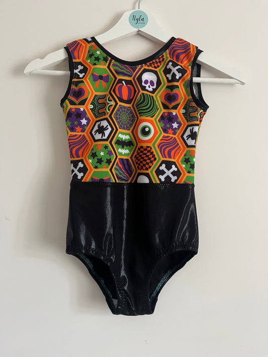 SIZE 9 Halloween Hexagons- SLEEVELESS DOUBLE CROSS BACK