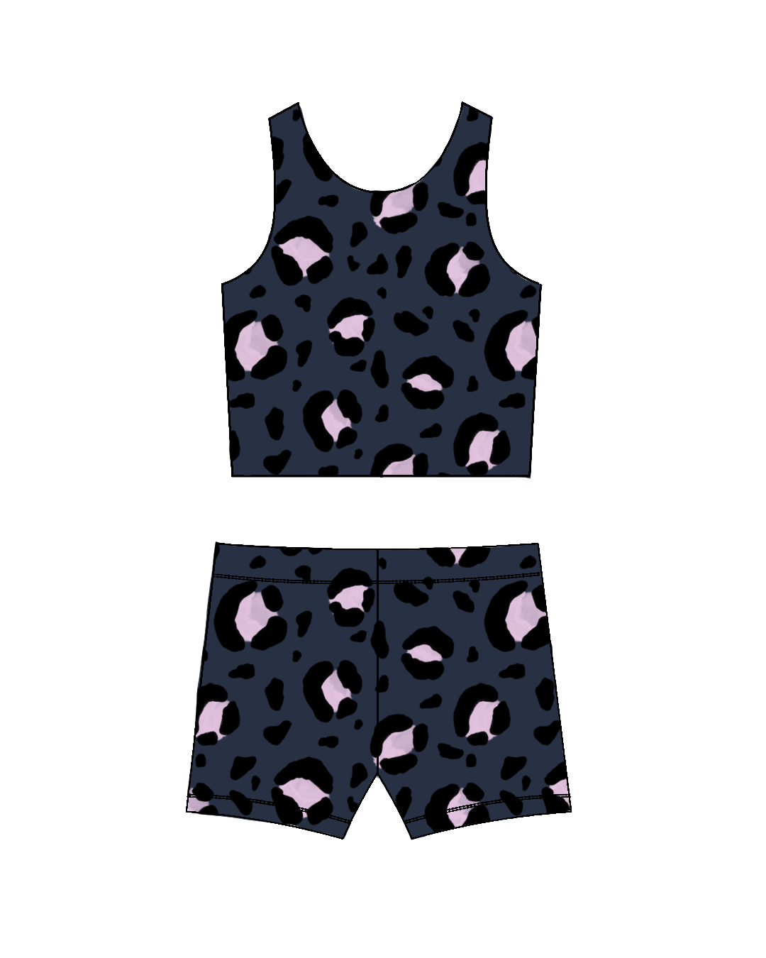 Night Leopard-Crop Set