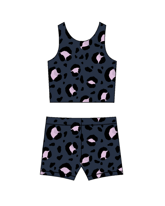Night Leopard-Crop Set