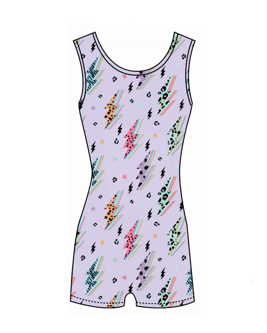 Pastel Bolts -Unitard