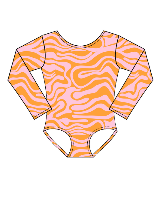 Orange Wavy -Long Sleeve