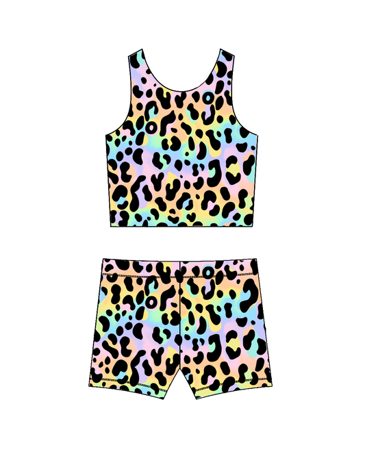 Rainbow Leopard- Crop Set