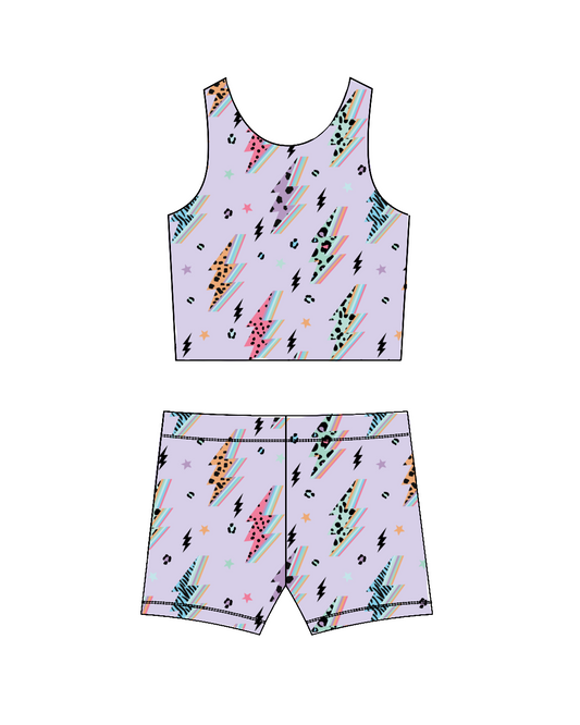 Pastel Bolts -Crop Set
