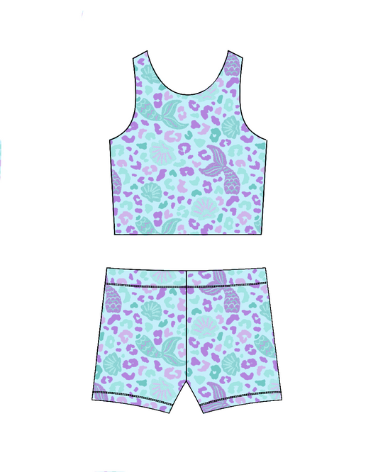Mermaid Leopard-Crop Set