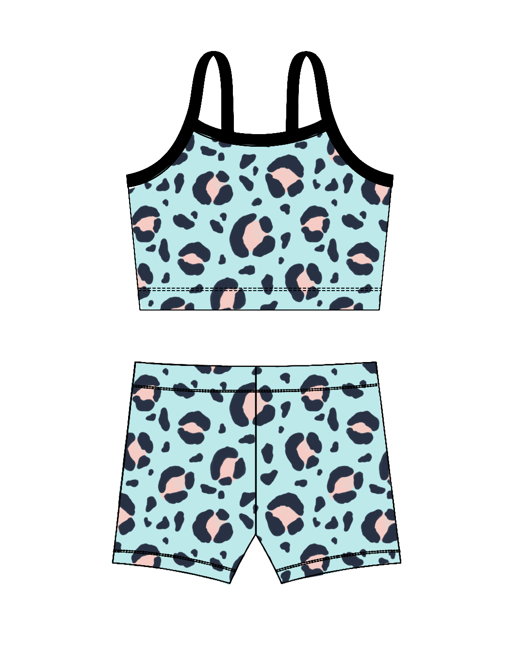 Sherbet Leopard-Crop Set