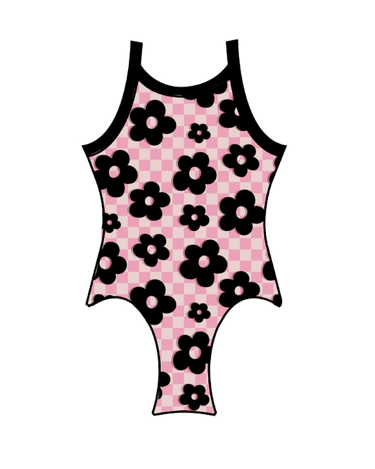 Retro Flowers Black - Cami