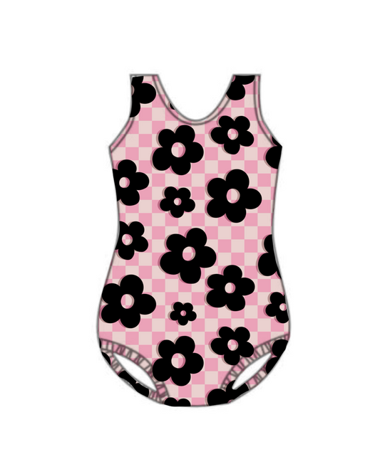 Retro Flowers Black -Sleeveless