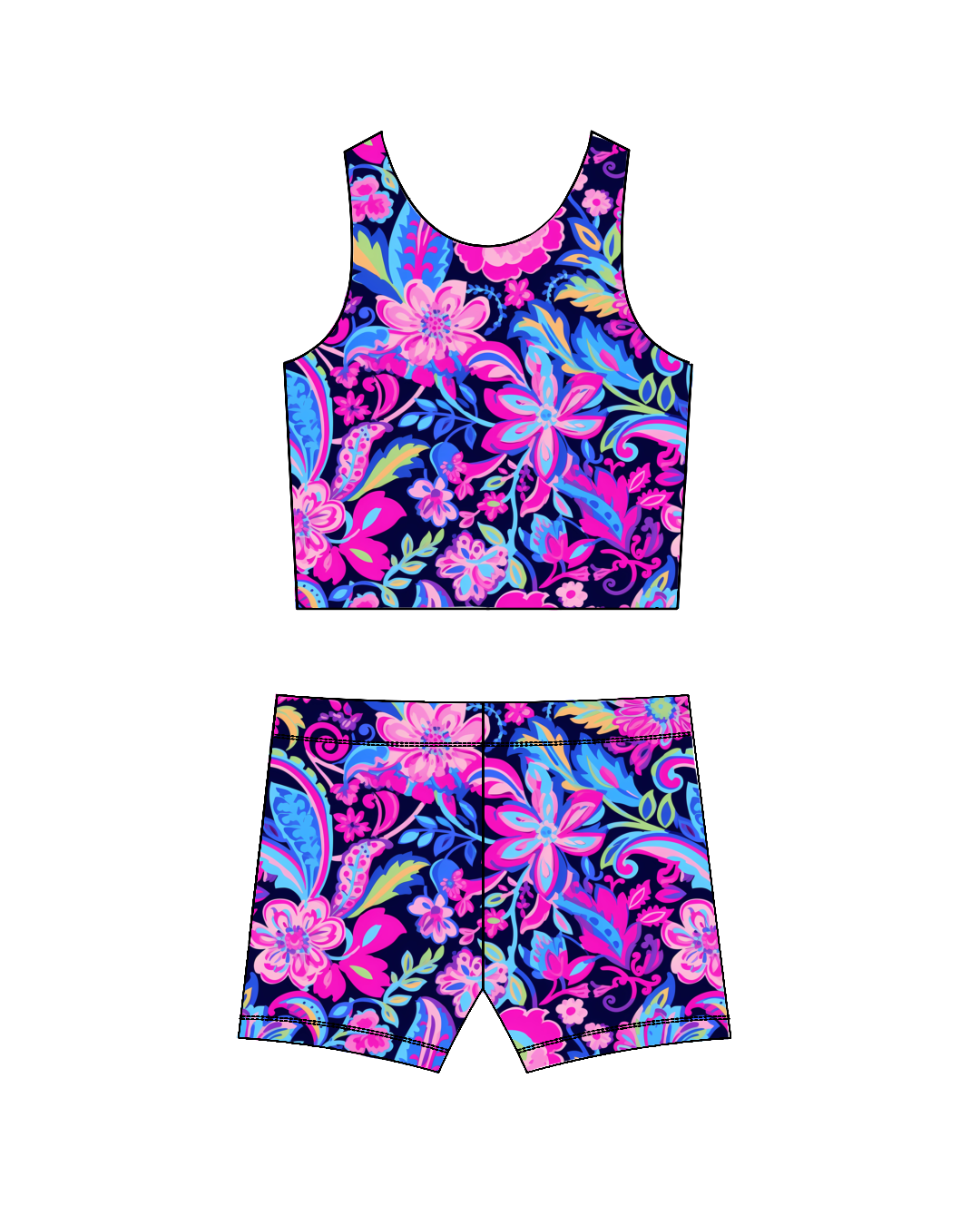 Midnight Bloom-Crop Set